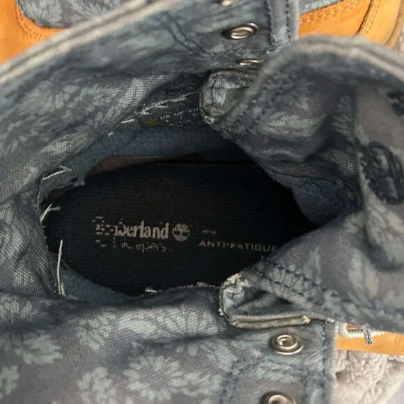 Timberland Earthkeepers Canvas Fold-Down Boots Rare Wheat Floral Size 9 - Picture 15 of 16